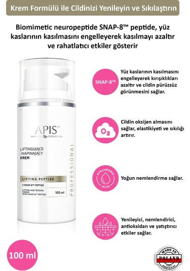 Apis Natural Snap-8 Peptit İçeren Yaşlanma Karşıtı Bakım Kremi 100 ML