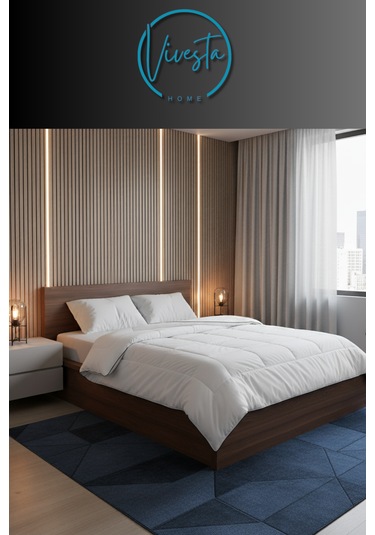 Çift Kişilik Mikrojel Yorgan 195 215 Cm Yumuşak, Rahat Ve Kolay Bakım Beyaz