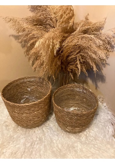 2li Hasır Silindir Saksılık Orta Boylar