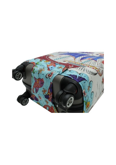 My Saraciye 57 Valiz Kılıfı, Bavul Kılıfı - Çini Gemi 57 Çok Renkli