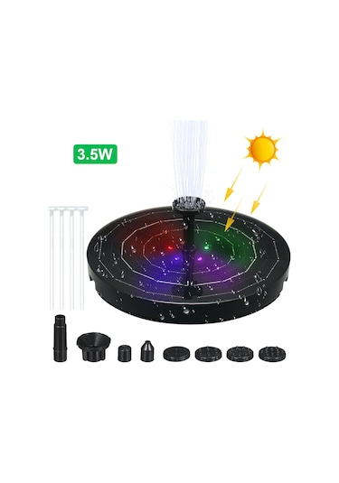 Güneş Enerjili Su Fıskiyesi Pompası Dış Mekan Dekorasyonları, Kuş Banyosu/göl/park/bahçe/yüzme Havuzu İçin 6 Uçlu Güneş Enerjili Su Fıskiyesi Pompası