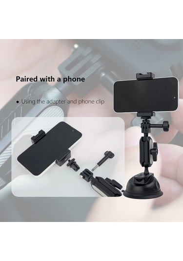 Fortunelane Abs Malzeme Gümüş Araç Tutucu - İki Top 360 Döner - Akıllı Telefon, Gopro, Insta360 Uyumlu Kameralar İçin