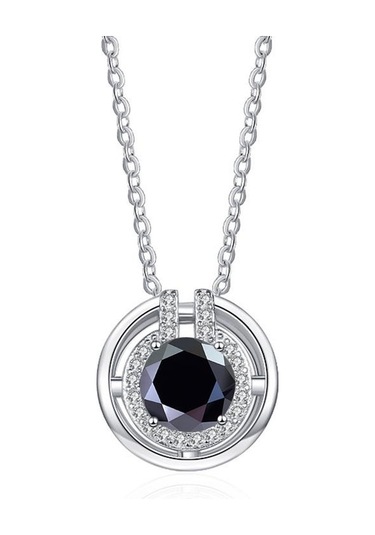 Siyah Bague Ringen Trendy Kadın Mozanit Kolye 1 Karat Vvs D Renk Lab Elmas 8h8a Kesim Zarif S925 Ayar Gümüş Takı Hediye