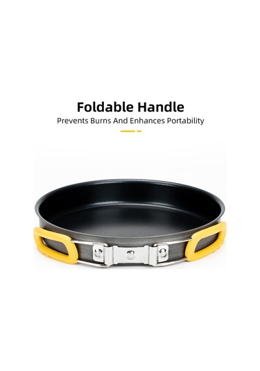 Mufunye Alüminyum Çelik Orta Boy Teflon Tavaya, Kıvrılabilir Kol - Kompakt Ve Taşınabilir Siyah