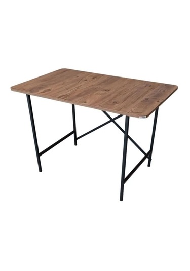 Orlando Metal Ayaklı Çalışma Ofis Bilgisayar Masası Ahşap Masa Kahverengi