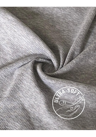 Kaşkorse Yarım Boğaz Body Sweatshirt, Fitilli Kumaş, Likralı, Bordo Gri Melanj