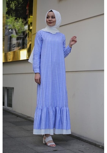 Pastelastore Neva Kadın Elbise Maxi Boy 1020-1 Koyu Mavi