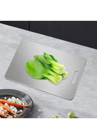 Erya Home Suntek Paslanmaz Çelik Kesme Tahtası Pizza Bisküvi Orta