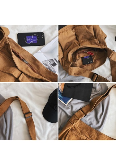 Kadınlar İçin Tuval Çapraz Çanta, Tuval Omuz Çantaları Estetik Haberci Çantası Y2k Satchel Çanta Hobo Tote Çanta Okul Seyahat Günlük Günlük Ordu Yeşili A340 Yeşil