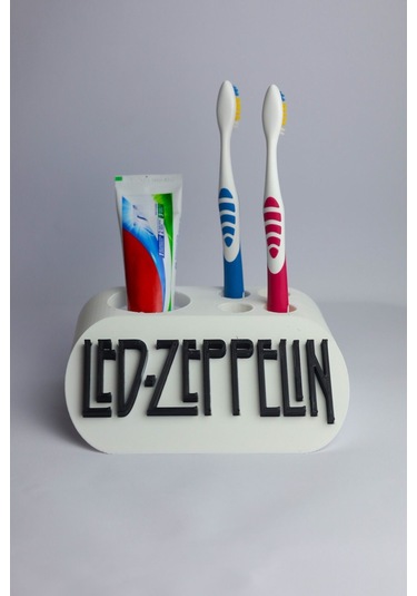 Led Zeppelin - Dekoratif Diş Fırçalık Beyaz
