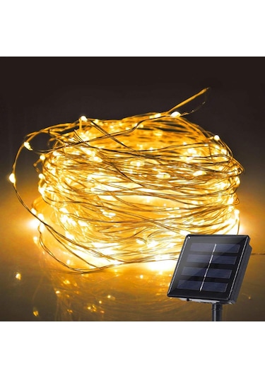 20 Metre 200 Led Solar Enerjili Günışığı Led Işık Aydınlatma Sarı
