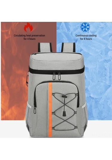 Tongxida Çift Katlı Isıtıcı Soğutucu Aluminyum Piknik Sırt Çantası, Logo Özel Tasarım Koyu Gri Çok Renkli