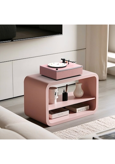 Hym s Lumi-s Pembe Dahili Bluetooth Hoparlörlü Retro Pikap Plakçalar