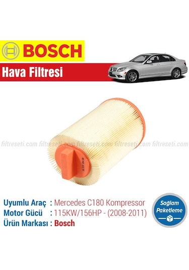 Mercedes C180 Komp. Bosch Hava Filtresi w204 2008-2011