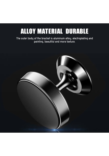 Neevoyu Araç İçin Manyetik Telefon Tutucu - Alüminyum Alyaşlı, 360 Dönebilen, Güçlü Mıknatıs, Ev/ofis Uyumlu, Siyah Diğer