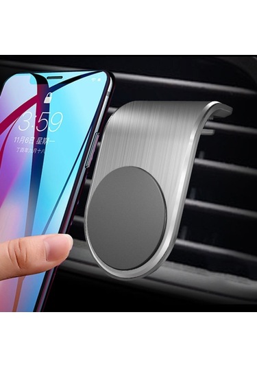Sones Araba Metal Manyetik Hava Çıkışı Cep Telefonu Tutucu Braketi Gümüş