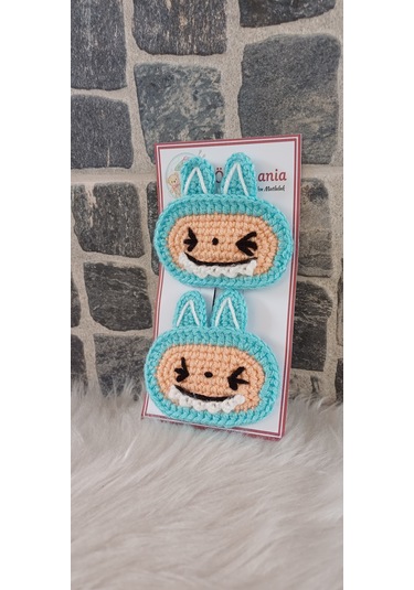 Örgümania Labubu Çıtçıtlı Toka- 7 Cm Mavi