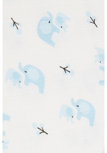 Breeze Yenidoğan Bebek Müslin Batttaniye Sevimli Anne Bebek Fil Desenli Beyaz - Beyaz