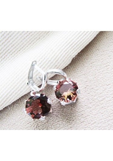 Lilahgümüştrgümüş Zultanit Yuvarlak Taşlı Kadın Kolye Küpe