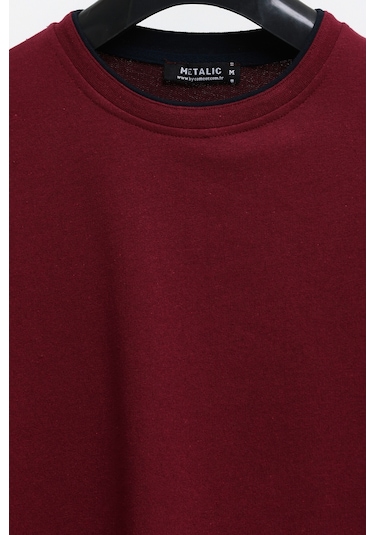 MMetalic Çift Bisiklet Yaka Standart Rahat Kesim Erkek Sweatshirt MTLCE68 Bordo MMetalic Çift Bisiklet Yaka Standart Rahat Kesim Erkek Sweatshirt MTLCE68 Bordo