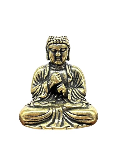 Suntek Magideal Küçük Pirinç Buda Oturan Heykelcik Masa Heykel
