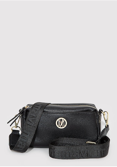 Mavi - Mühür Logo Detaylı Siyah Çapraz Çanta 1912662-900 Siyah