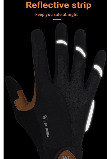 West Bıkıng Yp0211197 Tam Parmak Şok Emici Kaymaz Motosiklet Bisiklet Eldiveni 001