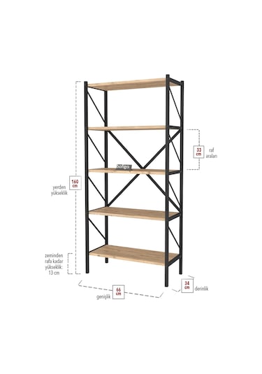 2 Raflı Çalışma Masası Bilgisayar Masası Ofis Ders Masası + 5 Raf