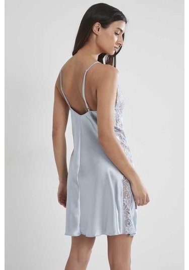 Pierre Cardin Saten Güpürlü Gecelik 624 Mist Mist