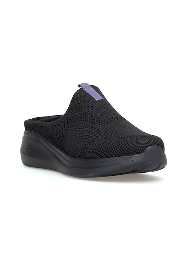 King Paolo K5221 Alabanda Kadın Memory Foam Sabo Terlik Siyah Siyah