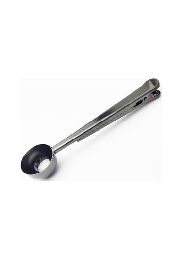 Jms Siyah 2in1 Paslanmaz Çelik Kahve Kaşığı Sızdırmazlık Klipsi Gümüş Dekorasyon Kahve Makinesi