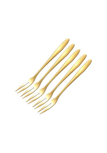 Altın 5 Adet Meyve Çatalı Lüks Paslanmaz Çelik Altın Kek Tatlı Çatal Güzel Mini Çatal Kek İçin Kullanılan Parti Salyangoz Çatal Restoran