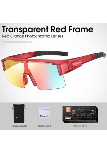 West Bıkıng Yp0703150 Erkekler Kadınlar İçin Polarize Spor Güneş Gözlüğü Pc Çerçeveli Bisiklet Güneş Gözlüğü - Kırmızı