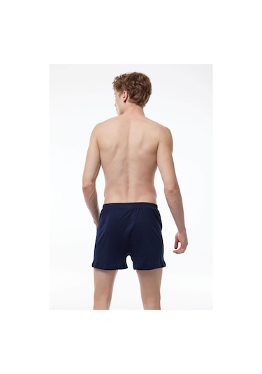 Malabadi 024 2'li Paket Erkek Geniş Kalıp %100 Pamuk Boxer Lacivert