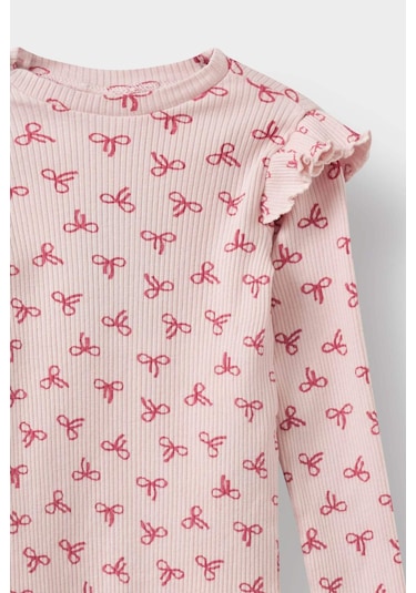 Defacto Kız Bebek Bisiklet Yaka Fitilli Kaşkorse Desenli Uzun Kollu Tişört F3712a525aupn38 Pembe Defacto Kız Bebek Bisiklet Yaka Fitilli Kaşkorse Desenli Uzun Kollu Tişört F3712a525aupn38 Pembe