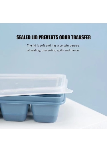 Besthome1 6 Bölmeli Mavi Silikon Buzluk, Kapağı Var, Kolay Çıkarım, Dondurucu Taşı, Gıda Seviyesi, Ev Ve Bar İçin Çok Renkli Çok Renkli