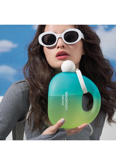 Silikon Pipetli 40 Oz Su Şişesi,% 100 Sızıntı Geçirmez, Ofis, Seyahat Ve Spor İçin Harika - Yeşil Ve Sarı Siyah-Yeşil