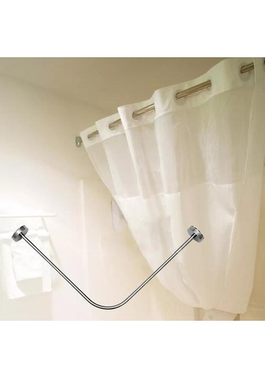 Yifomall Banyo İçin Delmezsiz Genişletilebilir Çelik Duş Çubuğu 80-100cm - Yarı-u Şekli, Kurulması Kolay, Çekirdekli Ve Dayanıklı Diğer