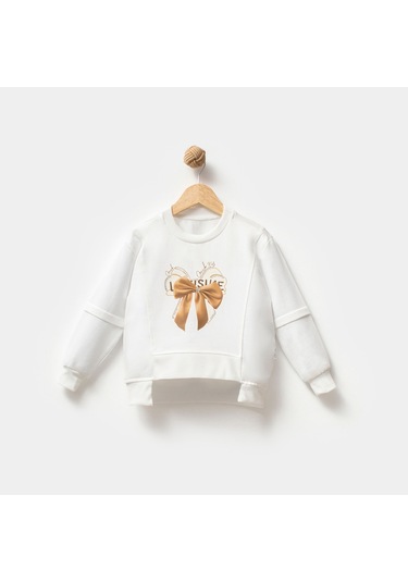 Overdo Kids Kız Çocuk 5-8 Yaş Taş Basklı Sweat Çok Renkli