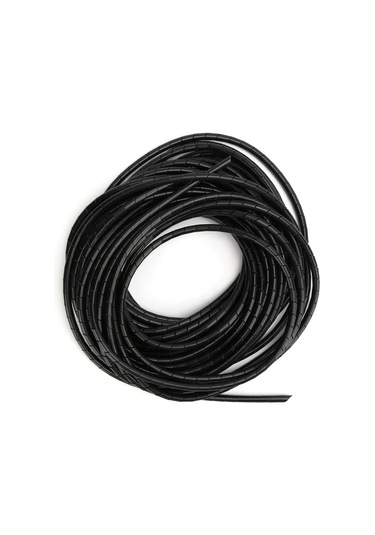 Teltree Bilgisayar Odası Kablosu Düzenleyici - Esnek Spiralli Kılıf - Siyah - Φ16mm Çap - 4 Metre Uzunluk - Kabloları Düzene Sok Ve Korumak İçin