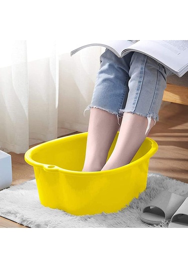 Suntek Ayak Küveti Büyük Plastik Taşınabilir Ayak Banyosu Sarı