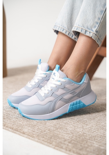 Garantili D0120 Günlük Ortopedik Kadın Sneaker Spor Ayakkabı Gri