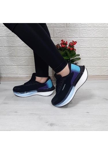 M.p 1674 Siyah-mor Fuspetli Bayan Yürüyüş Dolgu Spor Ayakkabı 001