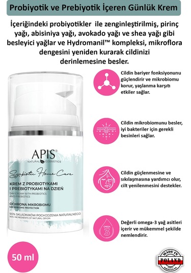 Apis Natural Probiyotik ve Prebiyotik İçeren Günlük Krem 50 ML