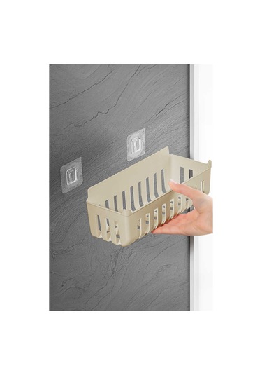 Primanova Deby 2'li Yapışkanlı Banyo Rafı Bej Bej