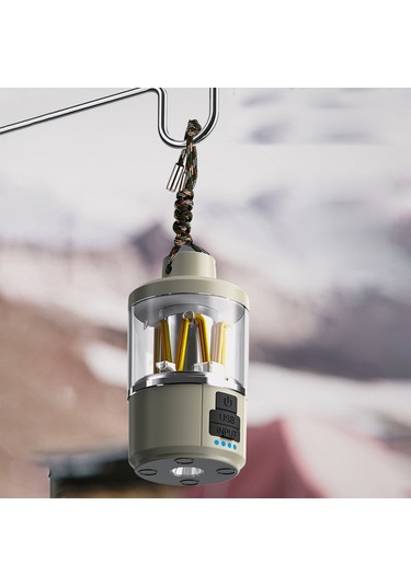 Açık Alan Kamp Feneri Çadır Işığı Led Kamp Lambası Acil Durum Işığı El Feneri Şarj Edilebilir Askılı Lamba Type-c Şarj Ayarlanabilir Işık Rengi Kesintisiz Dimleme Beyaz