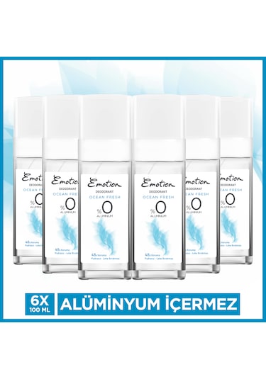 Emotion Ocean Fresh Pump Sprey Kadın Deodorant 6x100 Ml
