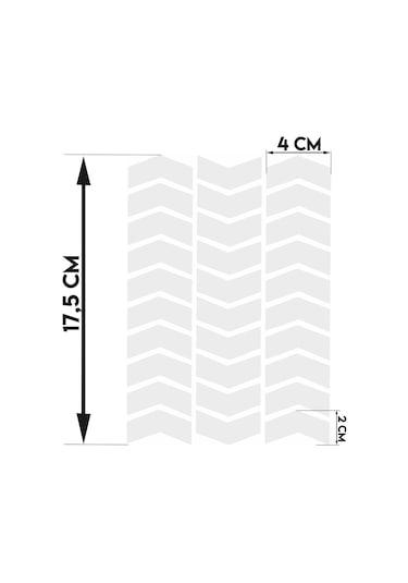 Ok Şeklinde Reflektif Beyaz Sticker Çınar Extreme