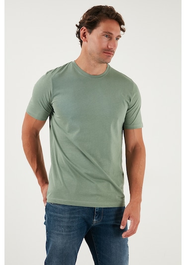 Buratti Pamuklu Regular Fit Bisiklet Yaka Erkek T Shirt 59020204 Elma Yeşili