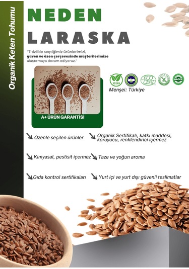 Organik Keten Tohumu 100g Organic Brown Flaxseed